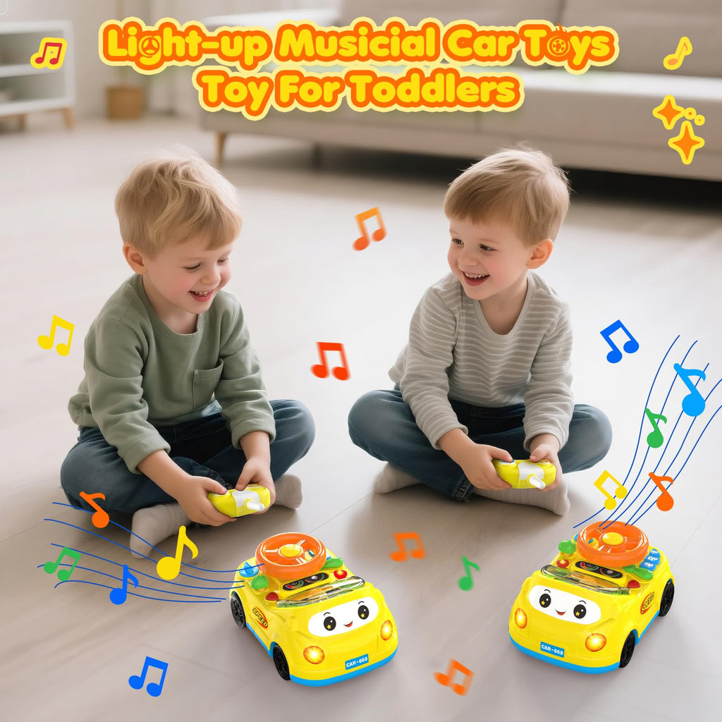 DADAPALS Toddler RC Push Car – Steering Wheel Racing Toy for Ages 1-3 (Yellow)