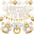 Dagelar Sand White Bachelorette Party Decorations Kit – Nude White Bride To Be Balloons with Gold Accents