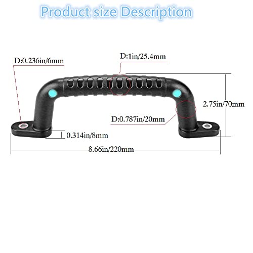 Dakzhou 2-Pack Luminous Playground Safety Handles for Bunk Beds, Treehouses, and Climbing Frames – Black, 300 lb Capacity