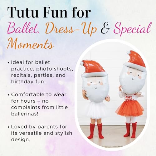 Dancina Tutu Skirt for Girls – Fluffy Tulle with Soft Elastic Waist, Sizes 0M to 13Y