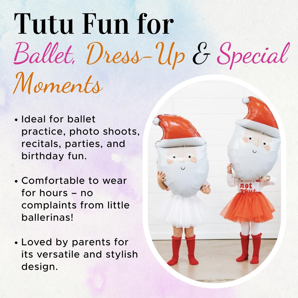 Dancina Tutu Skirt for Girls – Fluffy Tulle with Soft Elastic Waist, Sizes 0M to 13Y