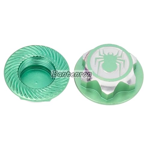 Dantenron 4PCS Green 17mm Hex Wheel Nut Dustproof Anti-Skid Mount Cap for 1/8 RC Buggy Monster Truck - CNC 6061-T6 Aluminum