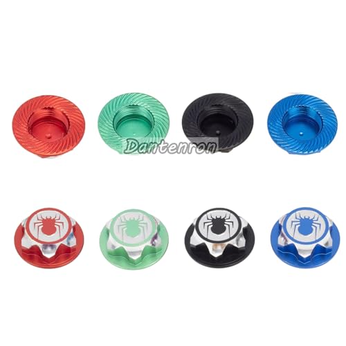 Dantenron 4PCS Green 17mm Hex Wheel Nut Dustproof Anti-Skid Mount Cap for 1/8 RC Buggy Monster Truck - CNC 6061-T6 Aluminum