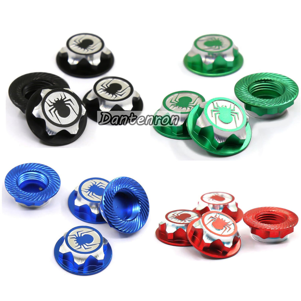Dantenron 4PCS Green 17mm Hex Wheel Nut Dustproof Anti-Skid Mount Cap for 1/8 RC Buggy Monster Truck - CNC 6061-T6 Aluminum