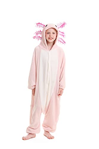 DarkCom Kids Animal Onesie – Axolotl Cosplay Halloween Costume & Christmas Pajamas
