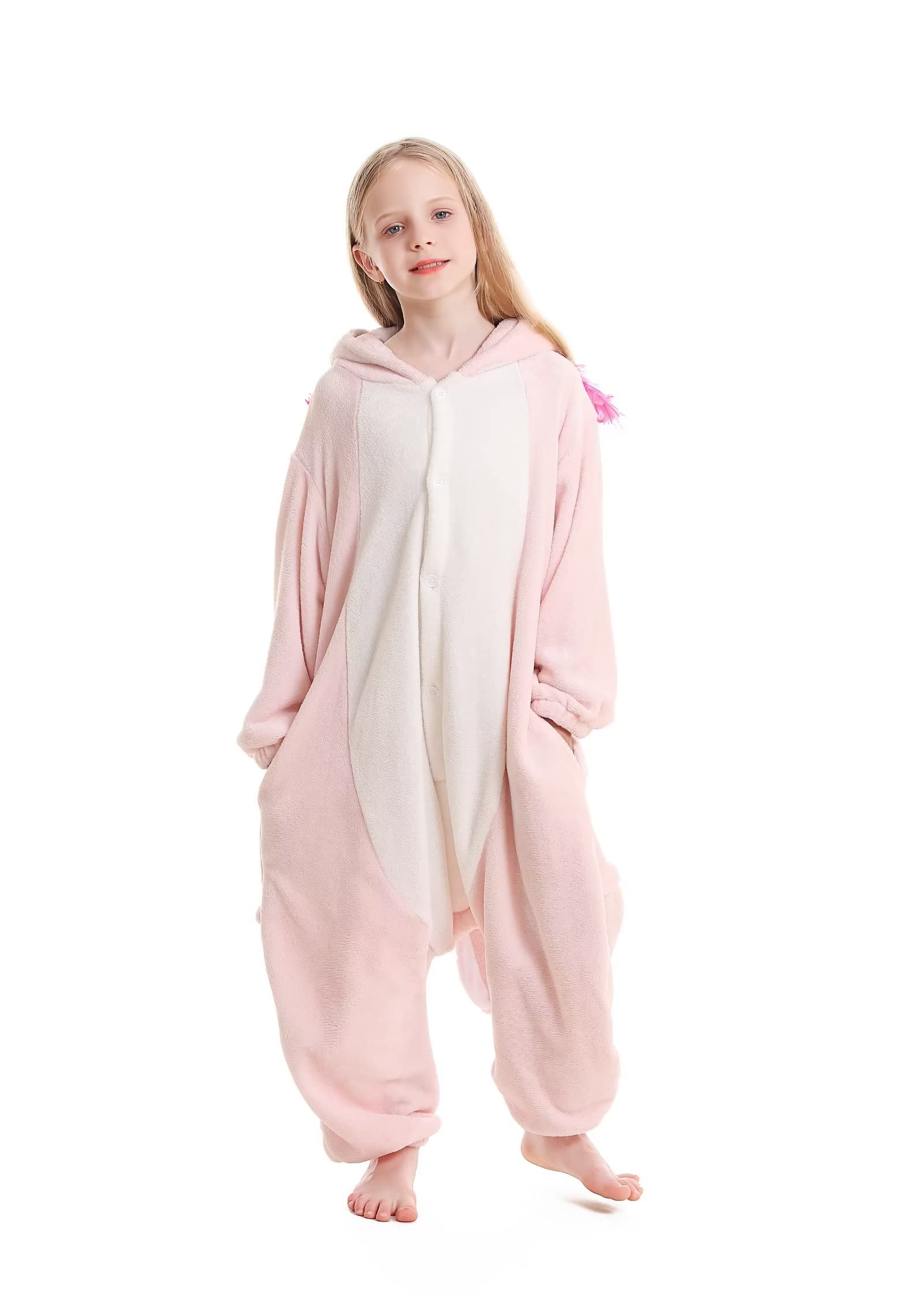 DarkCom Kids Animal Onesie – Axolotl Cosplay Halloween Costume & Christmas Pajamas
