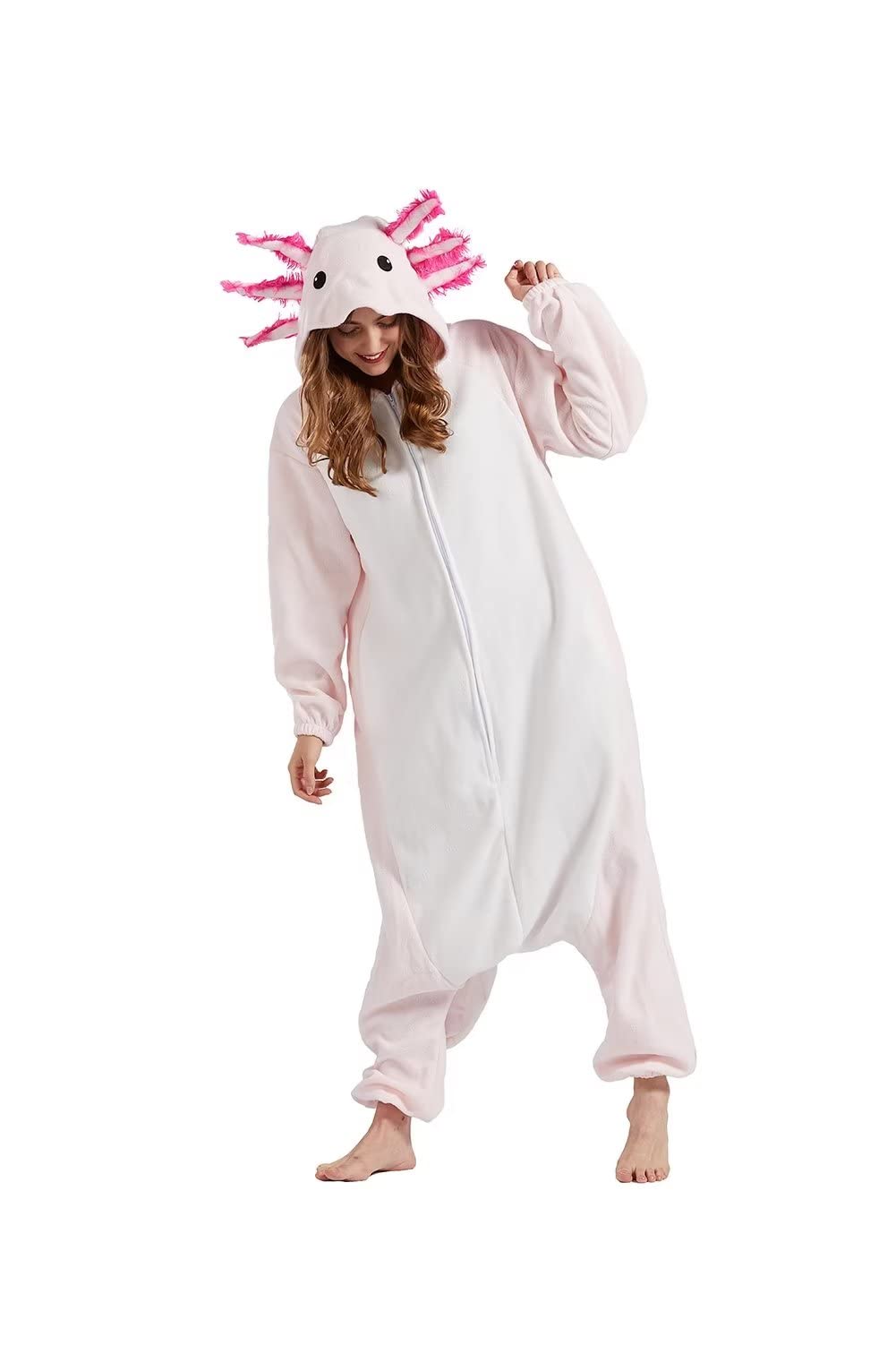 DarkCom Kids Animal Onesie – Axolotl Cosplay Halloween Costume & Christmas Pajamas