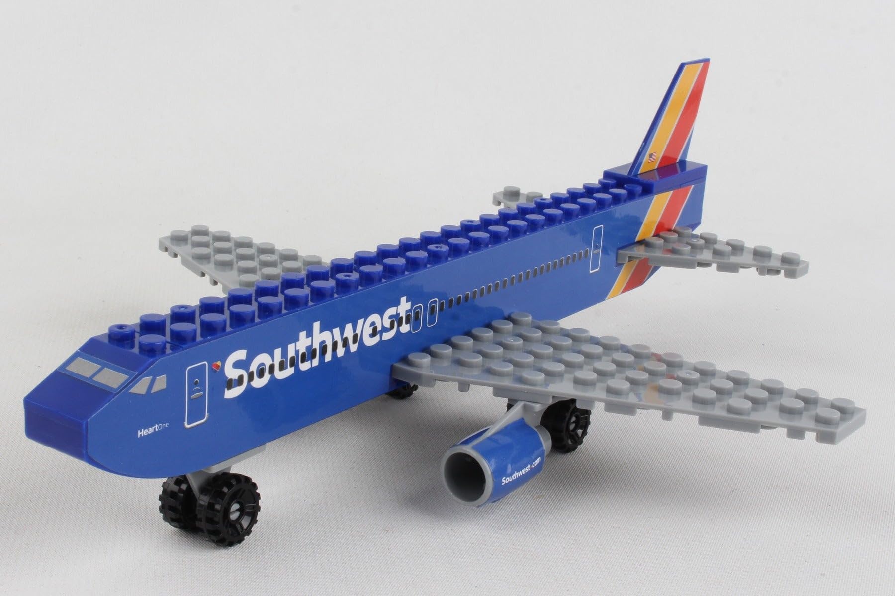 Daron 55-Piece Southwest Heart Livery Building Block Set – Airplane Construction Toy for Kids Ages 5 and Up