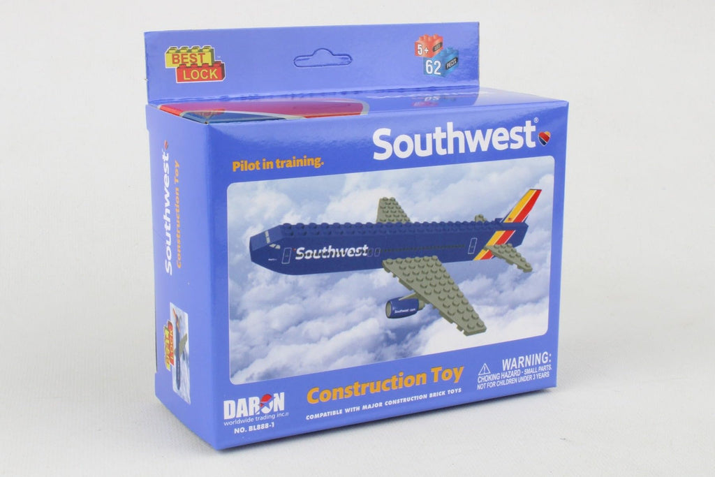 Daron 55-Piece Southwest Heart Livery Building Block Set – Airplane Construction Toy for Kids Ages 5 and Up