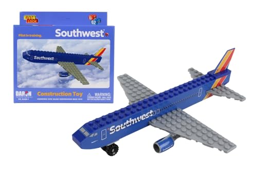 Daron 55-Piece Southwest Heart Livery Building Block Set – Airplane Construction Toy for Kids Ages 5 and Up