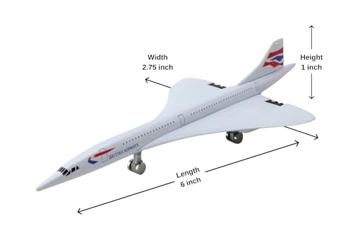 Daron British Airways Concorde Die-Cast Toy Plane, 5.75-Inch, White