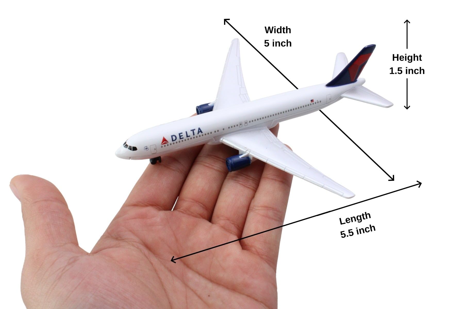 Daron Delta Air Lines Die-Cast Metal Airplane Toy – 5.75 inch Model with Rolling Wheels, Ages 3+