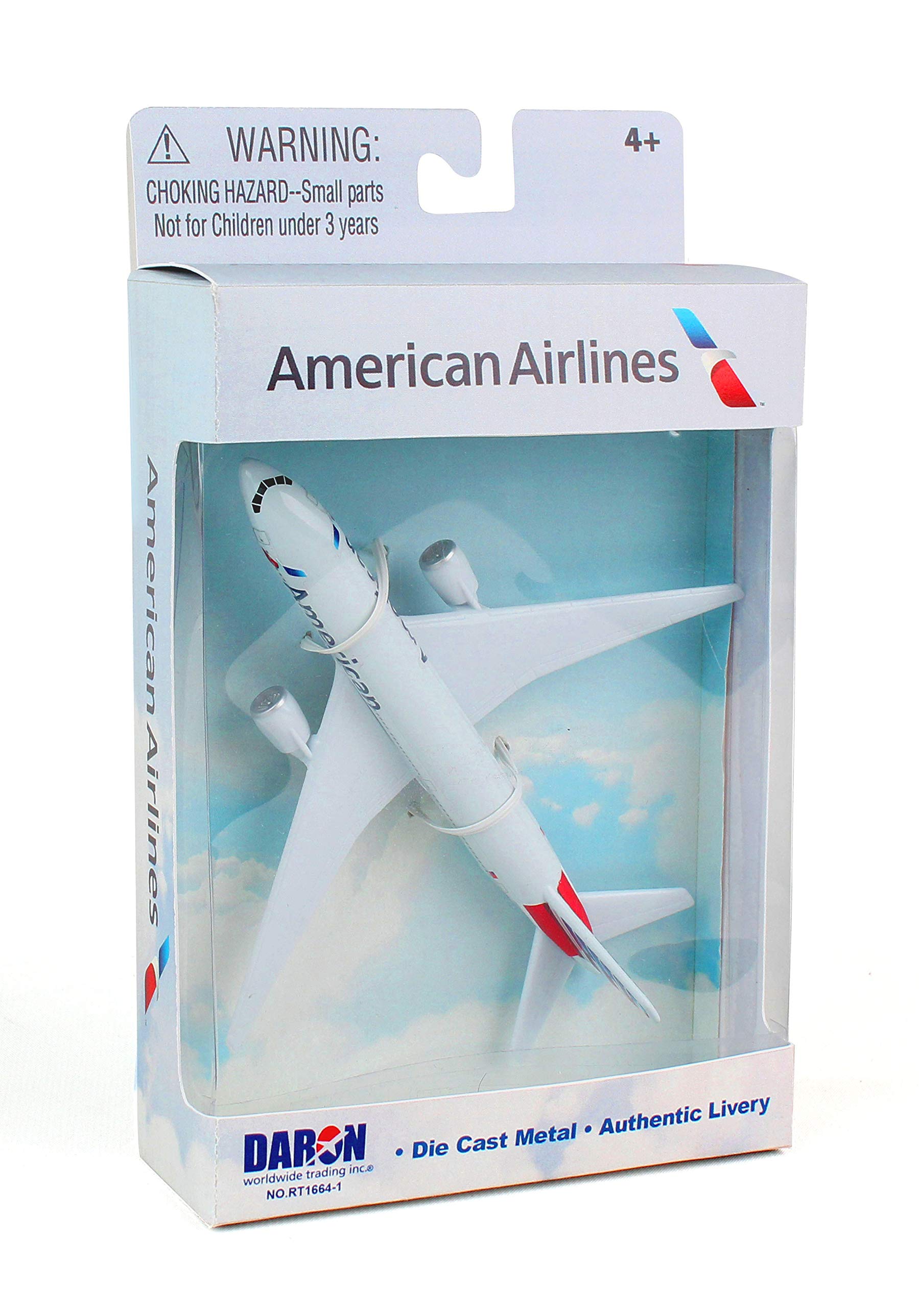 Daron Toy Airplane – American Airlines Die-Cast Metal Model – 5.75 Inch with Rolling Wheels