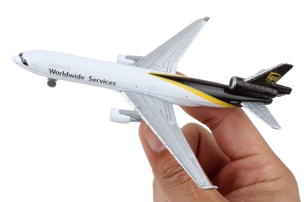 Daron UPS MD-11 Die-Cast Metal Toy Airplane – 5.75-Inch Model with Rolling Wheels for Kids Ages 3+