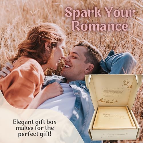Date Night Box Game - 52 Romantic Ideas + Personalized Dates & Decision Maker Coin - Wooden Anniversary Gift for Couples