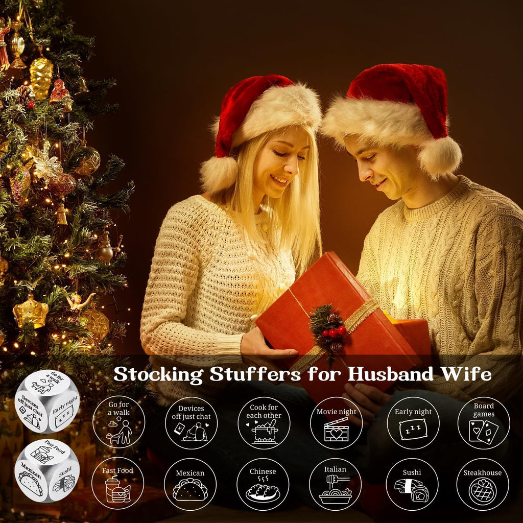 Date Night Decision Dice: Funny Food & Movie Dice for Couples, 10th Tin Anniversary Gift