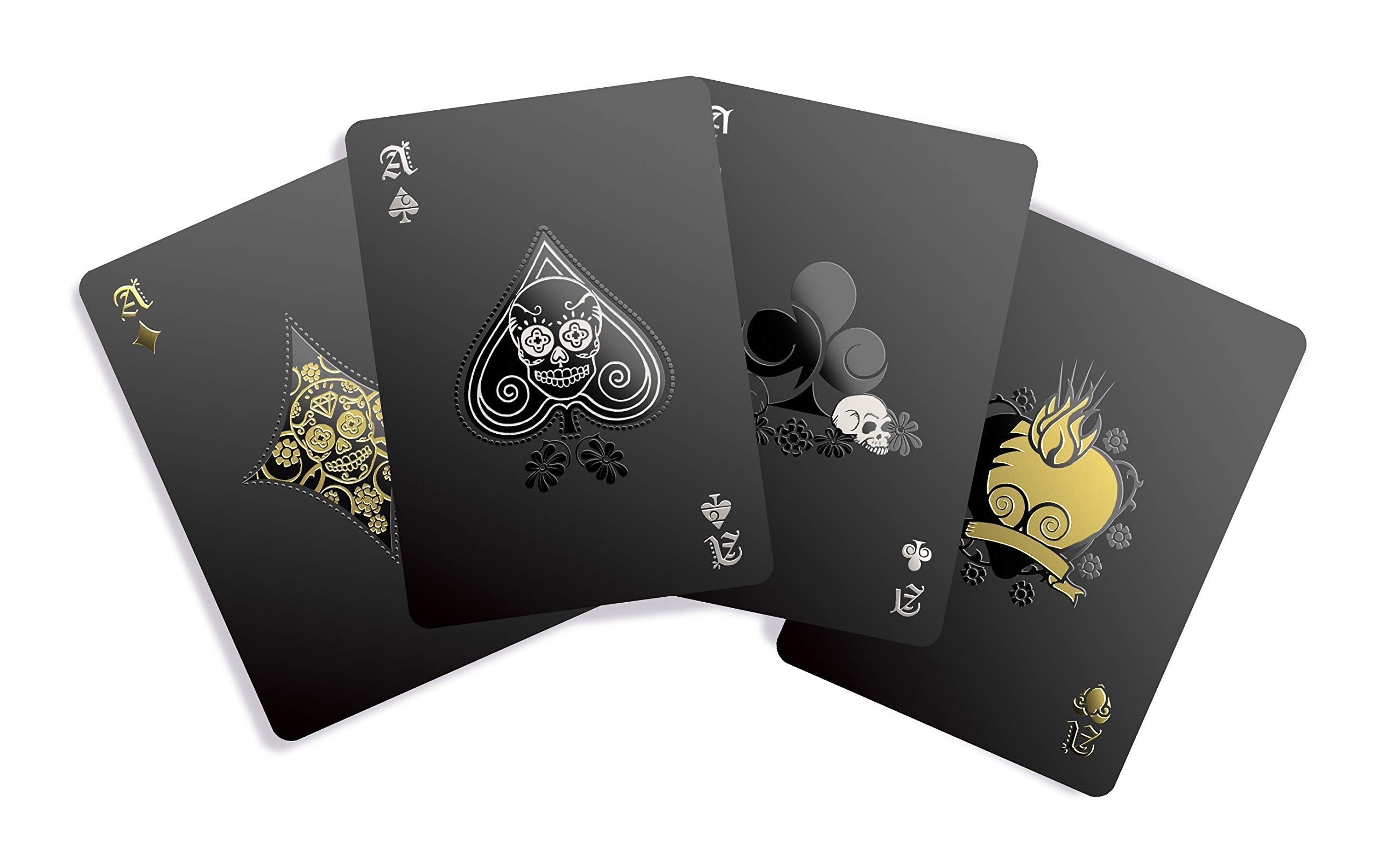 Day of the Dead Waterproof Playing Cards by Gent Supply – Black Edition with Gold & Silver Accents