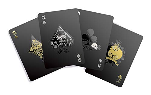 Day of the Dead Waterproof Playing Cards by Gent Supply – Black Edition with Gold & Silver Accents