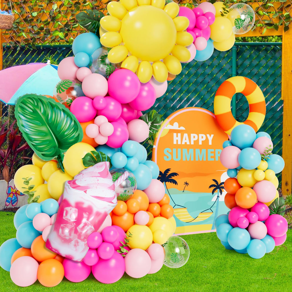 DBKL Tropical Balloon Arch Garland Kit - 142 Balloons for Luau, Hawaiian, Baby Shower, Summer Party Decor