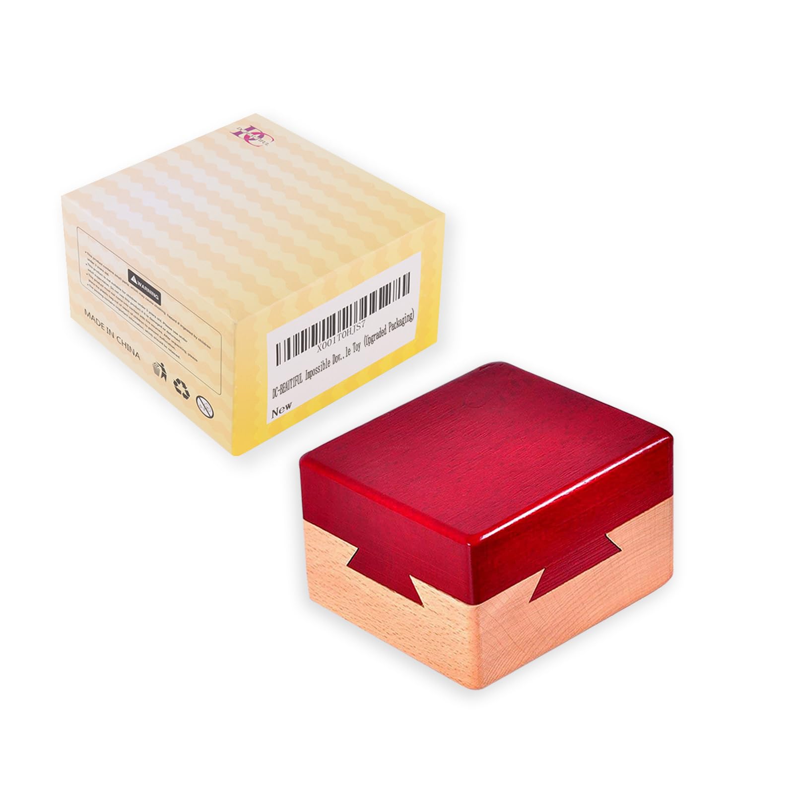 DC-BEAUTIFUL Impossible Dovetail Box – Mini Wooden Brain Teaser Puzzle Box