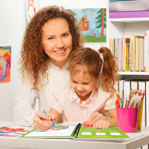 Dduolammng 12-Pack Reusable Water Painting Books - Educational Doodle Sets for Kids