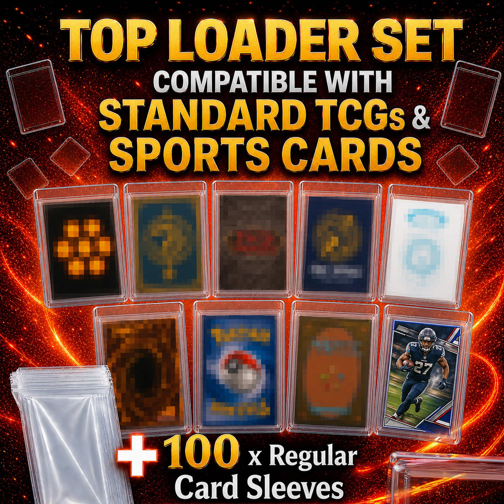 DeckWächter 100 Top Loaders + 100 Penny Sleeves – 35PT Clear Hard Plastic Protectors for Standard Trading Cards (3x4 inches)