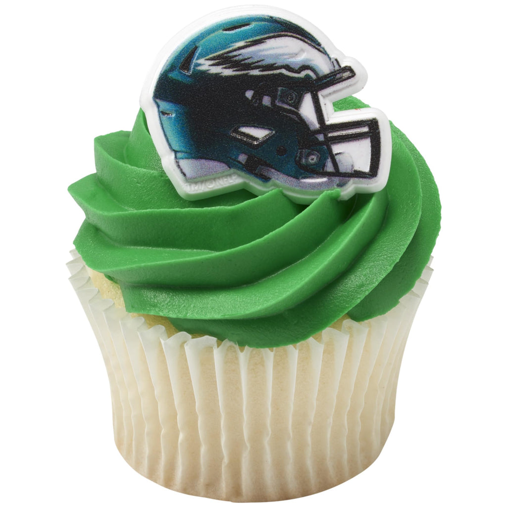 DecoPac Philadelphia Eagles Helmet Rings – 24 Officially Licensed Cupcake Toppers