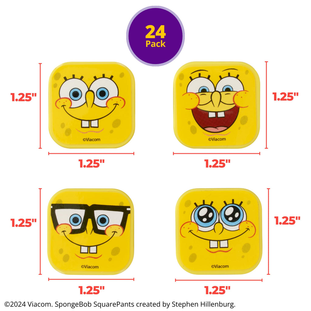 DecoPac SpongeBob SquarePants Mood Faces Cupcake Rings – 24 Pack Yellow Plastic Toppers for Party Desserts