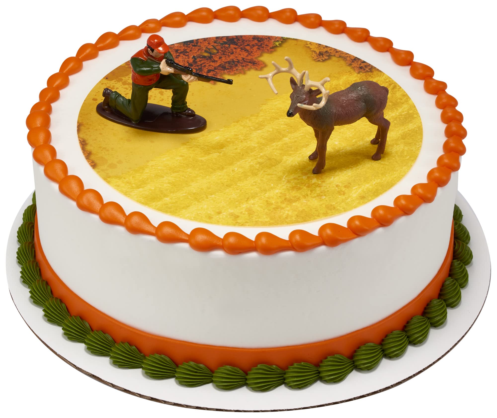 DecoSet Deer Hunting Cake Toppers – Hunter and Deer Figurine Set for Birthday Cakes