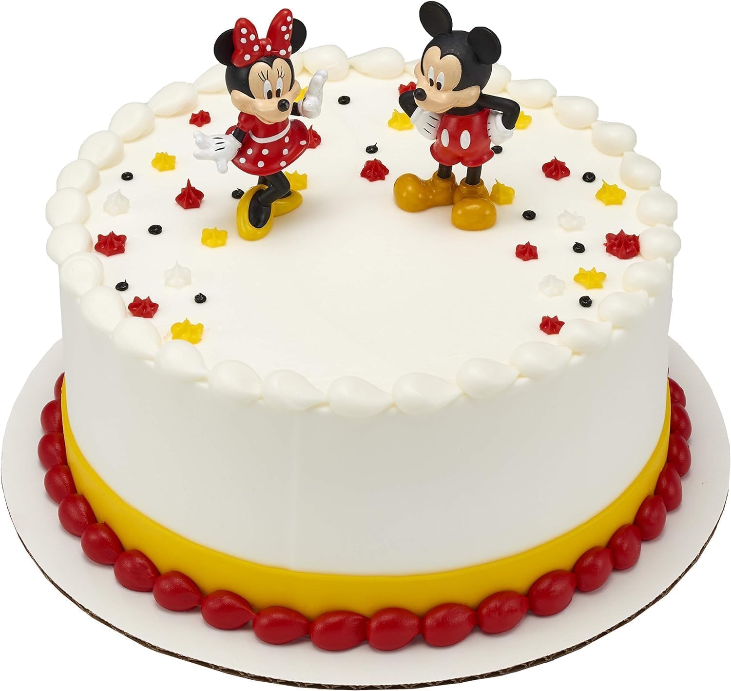 DecoSet Disney Mickey Mouse and Minnie Mouse Cake Topper, 2-Piece Set - Food-Safe Plastic