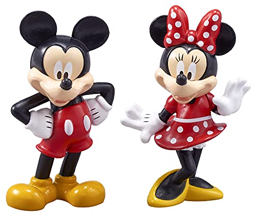 DecoSet Disney Mickey Mouse and Minnie Mouse Cake Topper, 2-Piece Set - Food-Safe Plastic