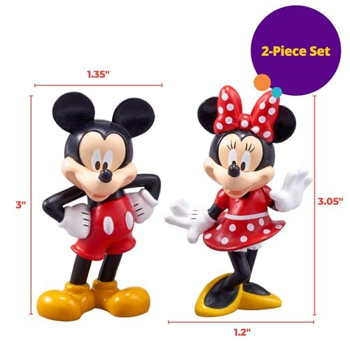 DecoSet Disney Mickey Mouse and Minnie Mouse Cake Topper, 2-Piece Set - Food-Safe Plastic