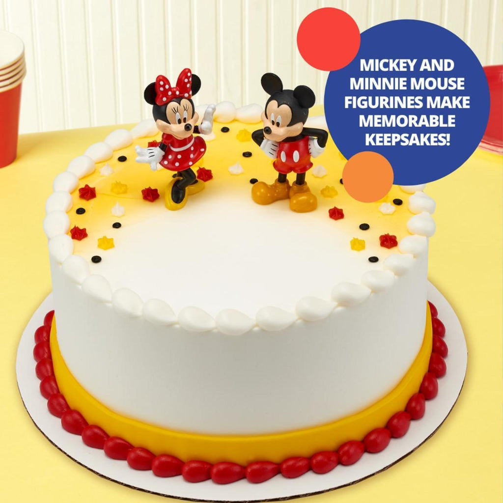 DecoSet Disney Mickey Mouse and Minnie Mouse Cake Topper, 2-Piece Set - Food-Safe Plastic