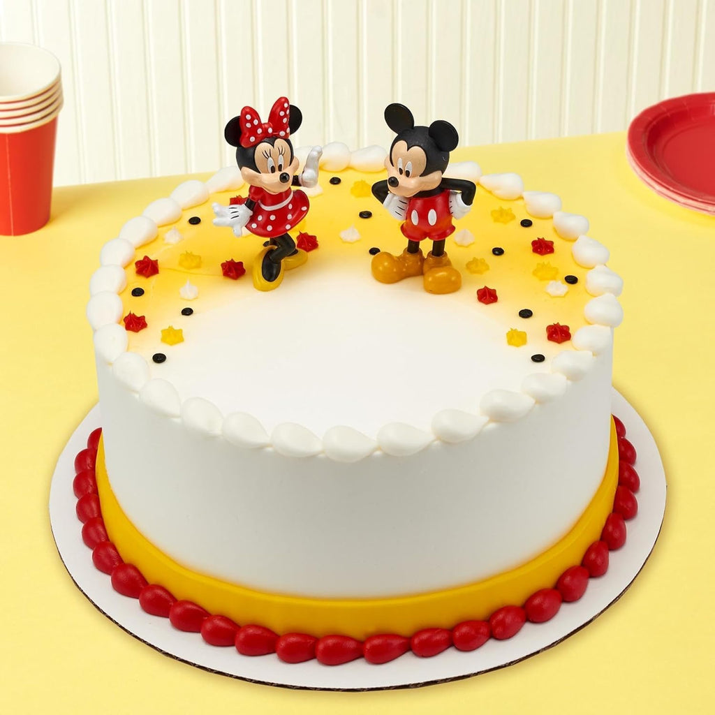 DecoSet Disney Mickey Mouse and Minnie Mouse Cake Topper, 2-Piece Set - Food-Safe Plastic