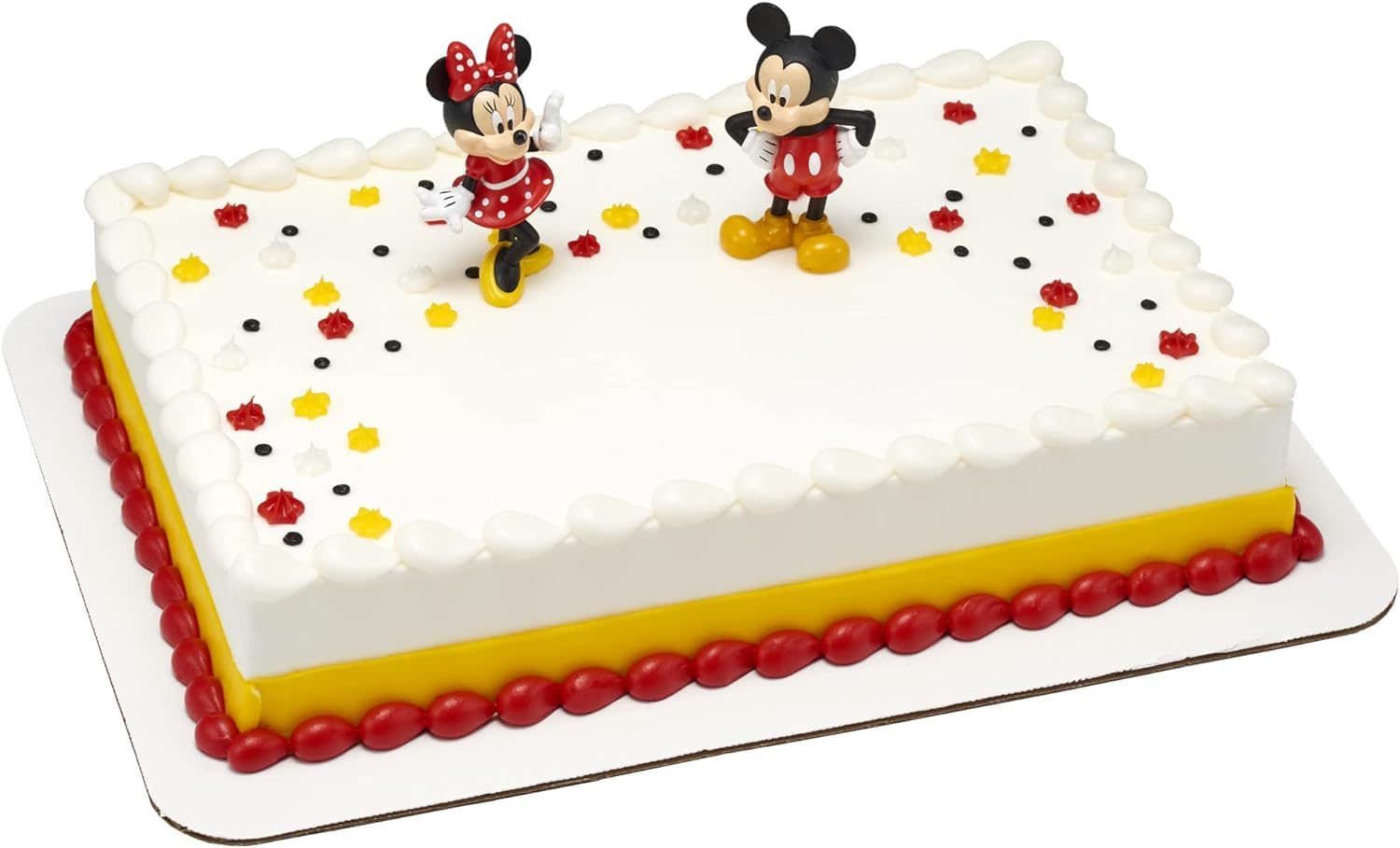 DecoSet Disney Mickey Mouse and Minnie Mouse Cake Topper, 2-Piece Set - Food-Safe Plastic