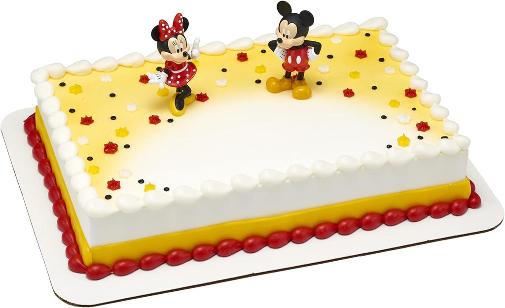 DecoSet Disney Mickey Mouse and Minnie Mouse Cake Topper, 2-Piece Set - Food-Safe Plastic