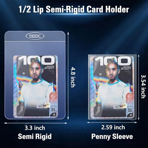 DEDC 100ct Card Sleeves Set: Semi-Rigid Holders and Penny Sleeves for Trading Card Protection