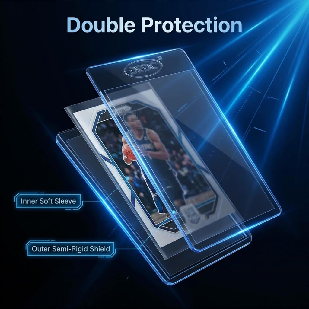 DEDC 100ct Card Sleeves Set: Semi-Rigid Holders and Penny Sleeves for Trading Card Protection