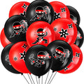 Deekin 60 Pack Ninja Balloons - Red & Black Latex Party Decoration Set with 4 Ninja Designs