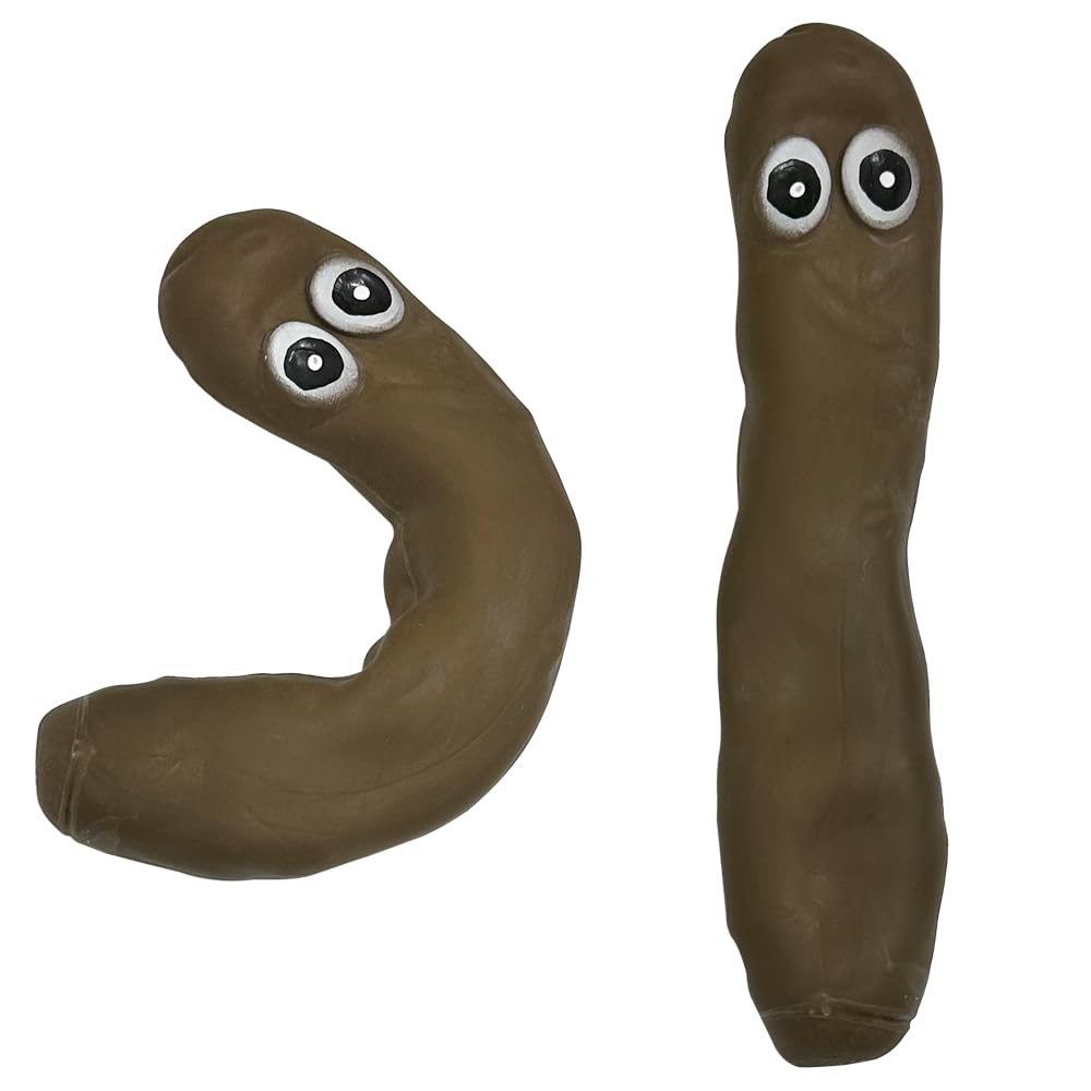 Deermon 3-Pack Stretchy Poop Stress Toys with Googly Eyes - Sensory Fidget Toy for Anxiety Relief and Pranks