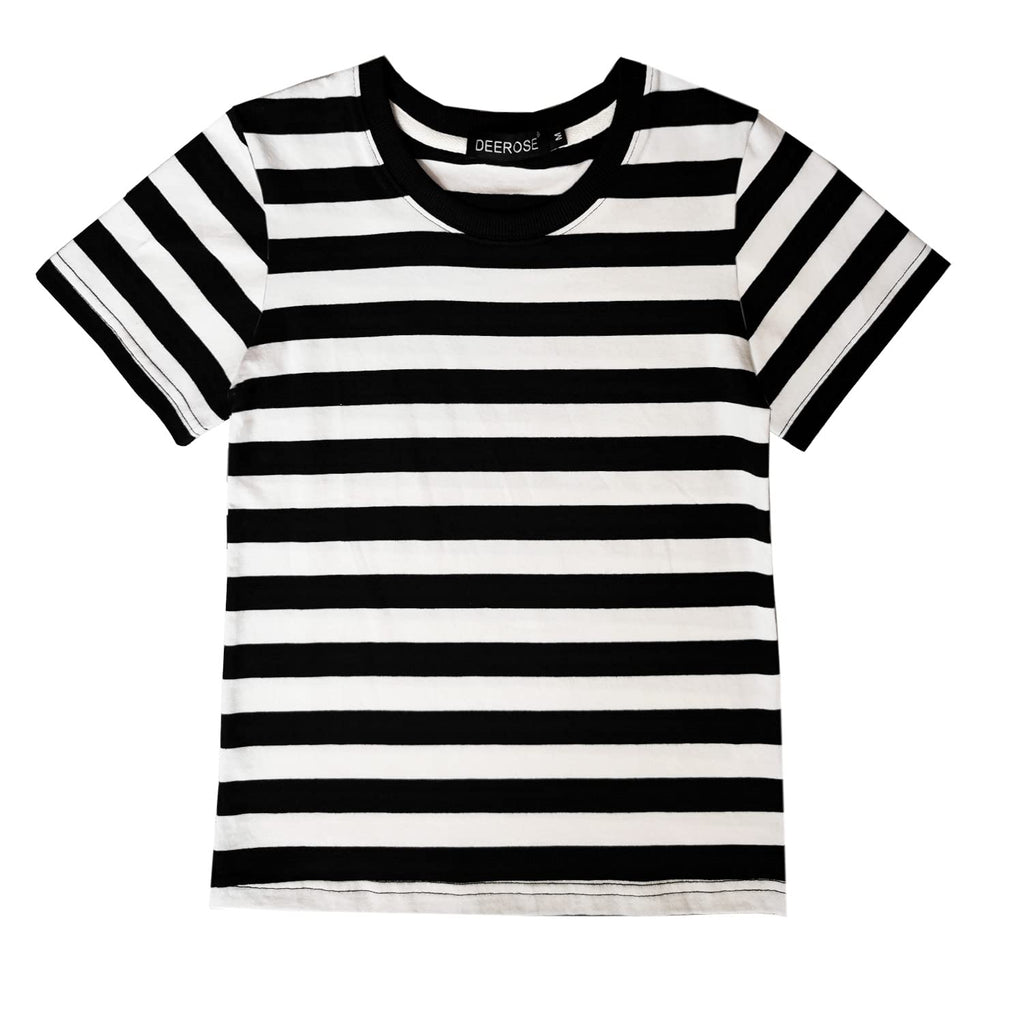 Deerose Kids Striped Short Sleeve Shirt – Patriotic Tee for Boys Girls Ages 3-14