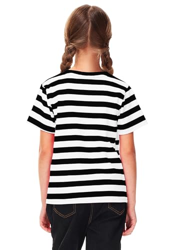Deerose Kids Striped Short Sleeve Shirt – Patriotic Tee for Boys Girls Ages 3-14