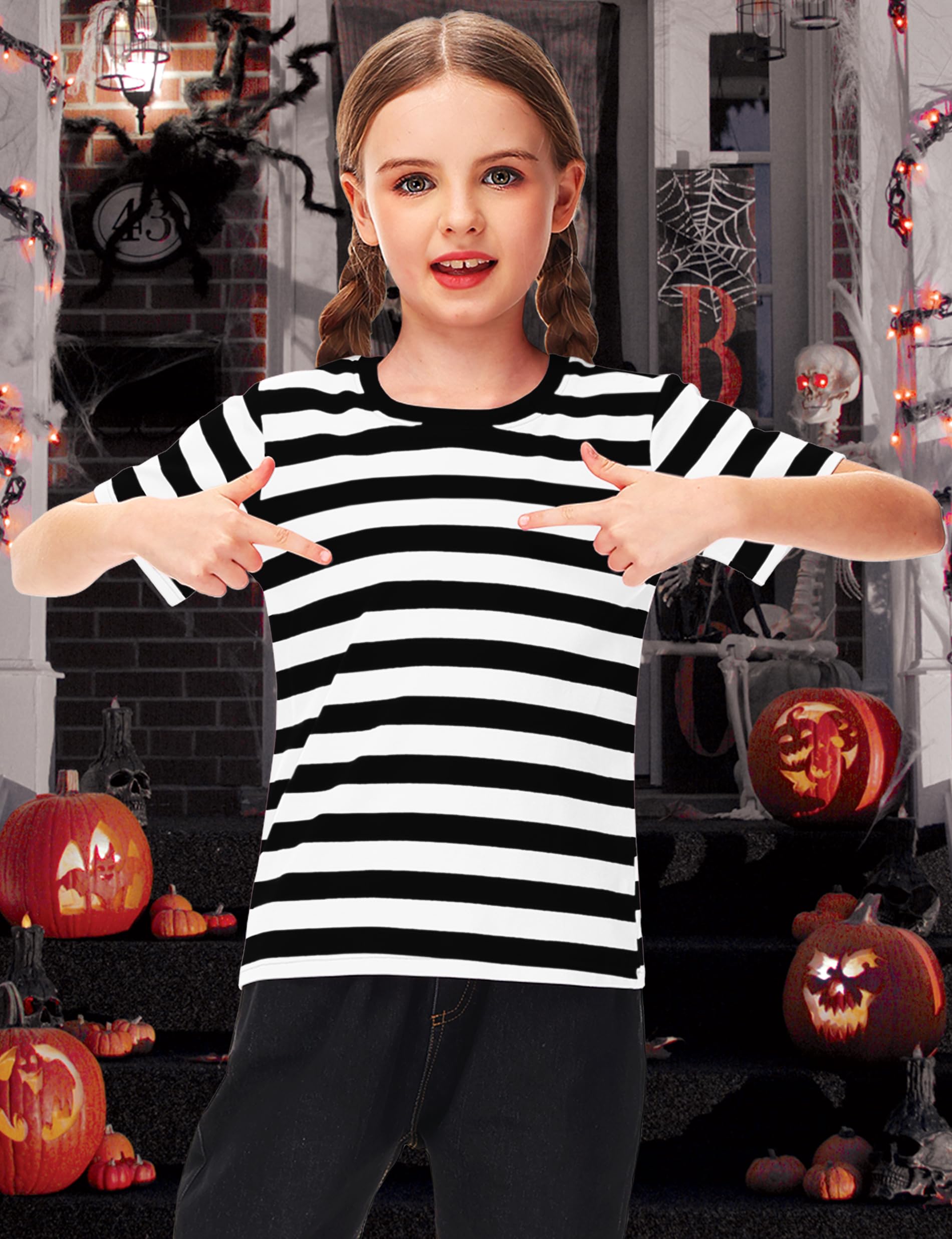 Deerose Kids Striped Short Sleeve Shirt – Patriotic Tee for Boys Girls Ages 3-14