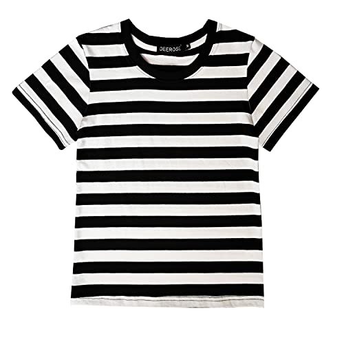 Deerose Kids Striped Short Sleeve Shirt – Patriotic Tee for Boys Girls Ages 3-14