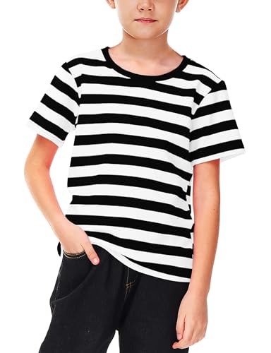 Deerose Kids Striped Short Sleeve Shirt – Patriotic Tee for Boys Girls Ages 3-14
