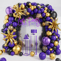 deiiom Purple Black Balloon Arch Kit – 127 Pieces with Metallic Gold Star Foil for Graduation, Birthday, Easter