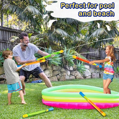 DEKWELL 6-Pack Water Guns for Kids & Adults - Super Soakers with 40ft Range, Safe ABS Plastic, Pool Toys for Ages 3+
