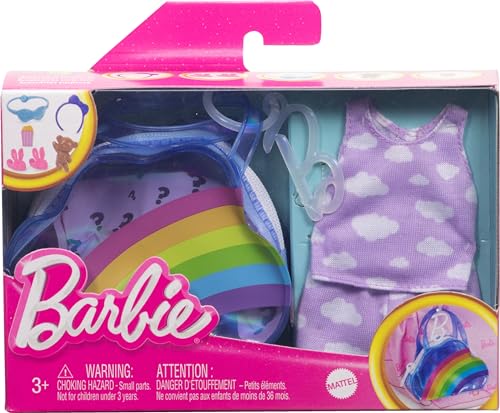 Deluxe Barbie Keychain Rainbow Bag with Pajamas and Slumber Party Accessories