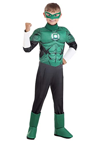 Deluxe Green Lantern Costume for Kids – Small, Muscle-Padded Jumpsuit with Mask and Ring