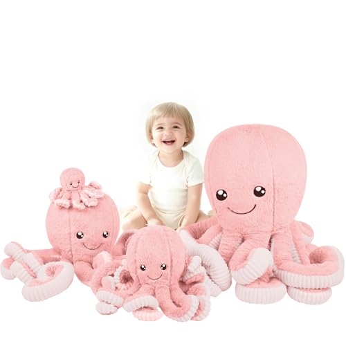 DENTRUN Giant Octopus Plush Toy – 5 Colors & 4 Sizes, Ultra-Soft Cuddly Sea Animal Stuffed Doll for Kids and Adults